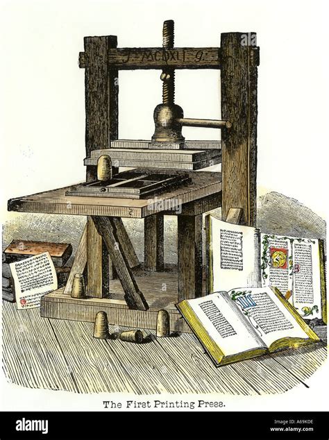 johann gutenberg  printing press mainz germany  stock photo  alamy