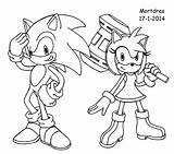 Sonic Amy Coloring Pages Kissing Deviantart Drawing Template sketch template