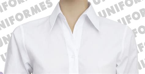 camisa feminina manga 3 4 branca mh uniformes