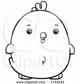 Rooster Cartoon Clipart Chubby Chick Thoman Cory Vector Outlined Coloring Royalty Birds Baby sketch template