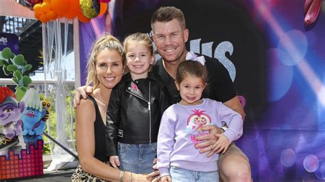 david warner joins candice and daughters at world hug day event in