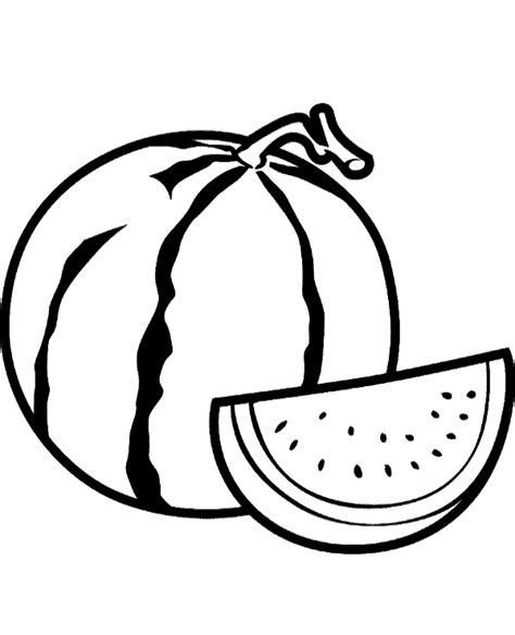 watermelon coloring page fruit  print topcoloringpagesnet