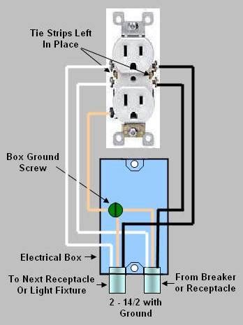 figurecommon duplex electrical outlet wiring circuit wiring schematic