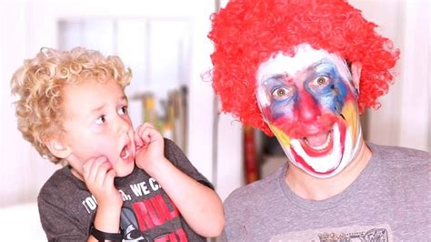 full face clown makeover  dad youtube