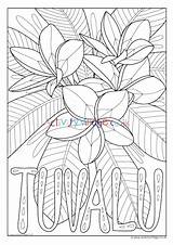 Colouring Flower Tuvalu National Guinea Papua Pages Colour Village Activity Explore sketch template