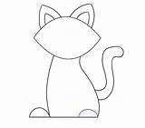 Draw Cat Simple Shape Easy Drawing Step Paw Another Other sketch template