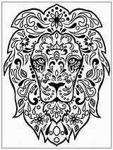 Coloring Adult Pages Lion Masculine Book Printable Adults Printablee Via sketch template