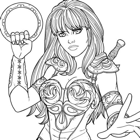 warrior princess coloring pages