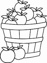 Basket Apple Coloring Apples Outline Clipart Pages Bushel Harvest Empty Line Fall Printable Template Svg Fruit Clip Sheets Color Hoch sketch template