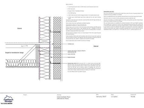 intermediate floor  render wall detail drawing