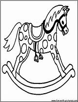 Horse Rocking Coloring Pages Printable Template sketch template