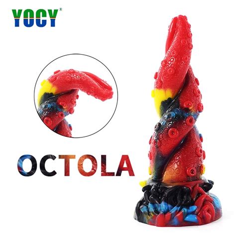 Yocy Silicone Penis Realistic Dildo Octopus Tentacle Anal Plug Womens