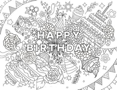 printable birthday card coloring pages happy birthday coloring pages