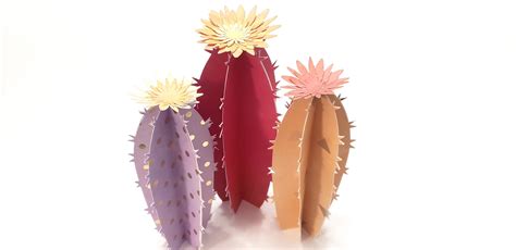paper cactus template bundle  cacti  flower template etsy
