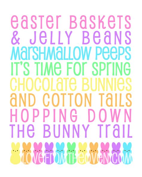 Free Easter Subway Art Sign Love From The Oven Easter Printables