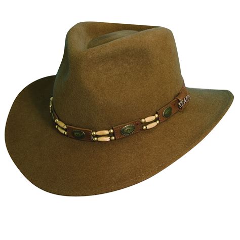 wool felt outback hat  beads explorer hats