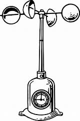 Anemometer Clipart Drawing Wind Cup Instrument Line Speed Meteorology Drawings Meteorological Measure Kids Weather Instruments Hemispherical Vector Kisscc0 Angle Area sketch template