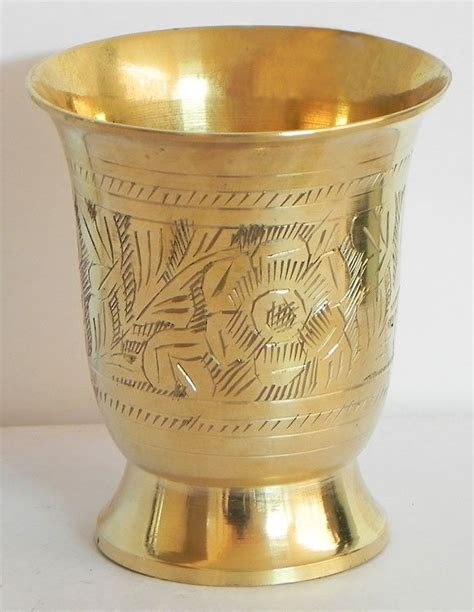 carved brass glass  holy water