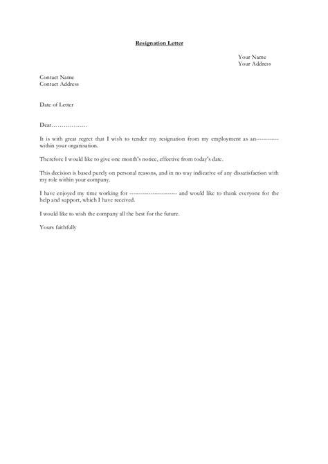 resignation letter examples    examples