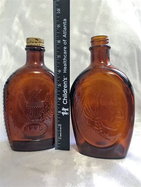 vintage log cabin syrup bottle set    indian etsy