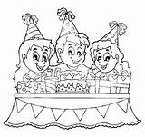 Birthday Party Coloring Draw Pages Drawing Color Drawings Scene Printable Hat Netart Getcolorings Book Print sketch template