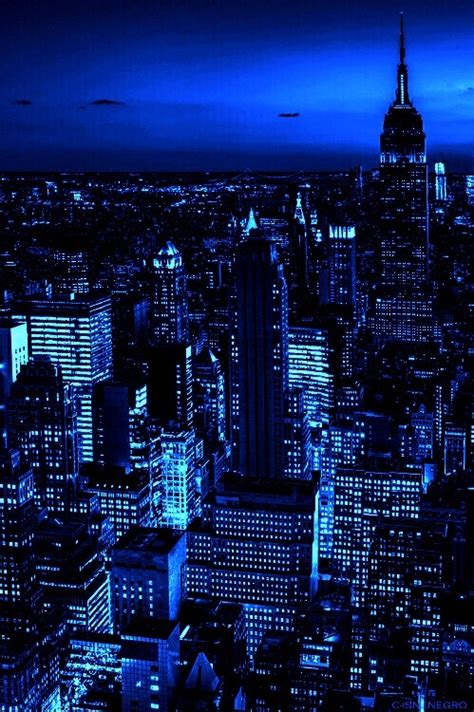 Aesthetic Blue City In The Night Ny Wallpaper Image