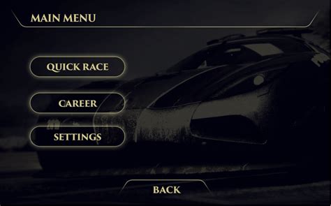 game main menu design