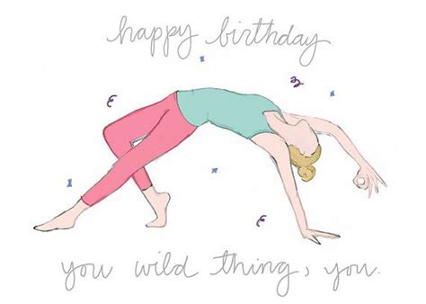 happy birthday  wild   yoga birthday card etsy happy