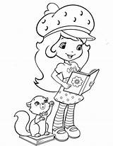 Strawberry Shortcake Coloring Cat Custard Calling Her People sketch template