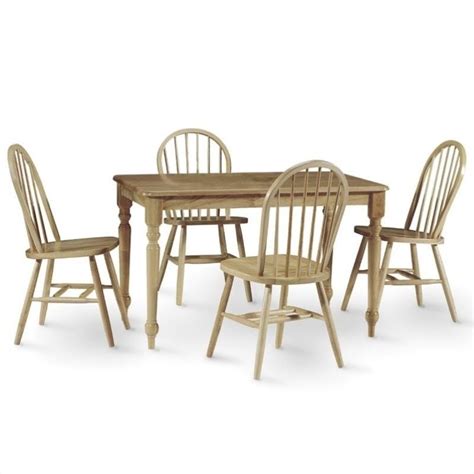 piece solid wood dining set  natural