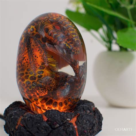 lava dragon egg night light baby dragon transparent etsy