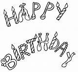 Birthday Coloring Pages Happy Printable Sign Card Designs Kids sketch template