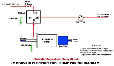 Electric Fuel Pump Circuits With A Relay Wiring Diagrams