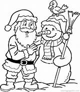 Santa Claus Coloring Printable Pages Snowman Christmas Color Categories sketch template