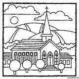 Coloring Pages Church sketch template