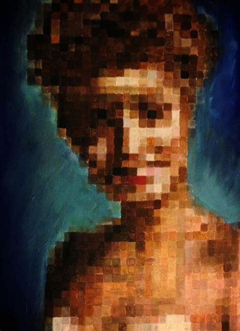 custom  pop culture pixel art acrylic painting