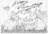 Ostern Erwachsene Malbuch Bunnies Justcolor sketch template