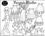 Coloring Marisole Paperthinpersonas Bw Fairy Paperdolls sketch template