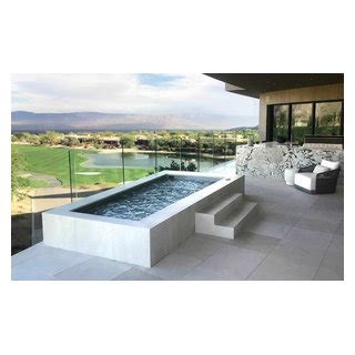 partially recessed rectangular spa contemporary pool