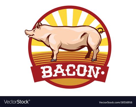 bacon logo design royalty  vector image vectorstock