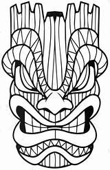 Tiki Totem Maske Duborez sketch template