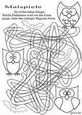 Ausdrucken Labyrinth Eulen Spiele Malspiel Malvorlagen Kinderspiele Clubbers sketch template