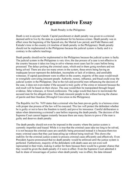 argumentative essaydocx english argumentative essay death penalty
