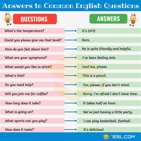 answers  common english questions esl learn english