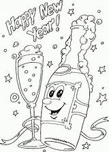 Coloring Pages Bottle Champagne Year Christmas Colouring Happy Kids Sheets sketch template