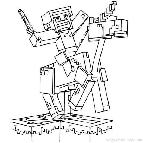 minecraft steve coloring pages  unicorn xcoloringscom