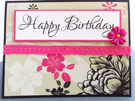 birthday card handmade card happy birthday feminine