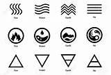 Elements Symbols Four Icons Element Tattoo Line Symbol Symbole Air Triangle Illustration Water Fire Earth Wind Tattoos Choose Board Vector sketch template