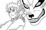 Naruto Coloring Pages Cartoon Anime Printable Kurama Fox Easy sketch template