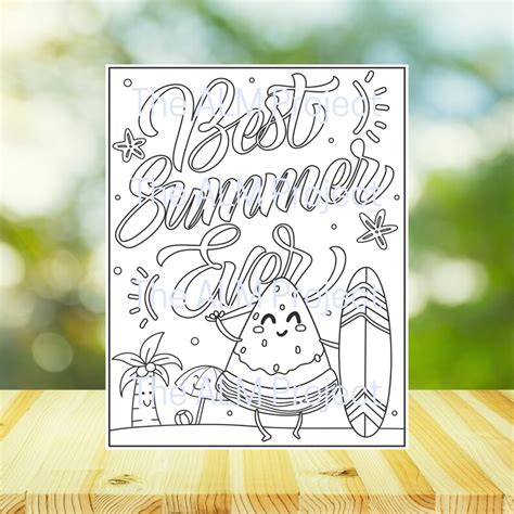 kids summer coloring pages bundle fun summer coloring etsy